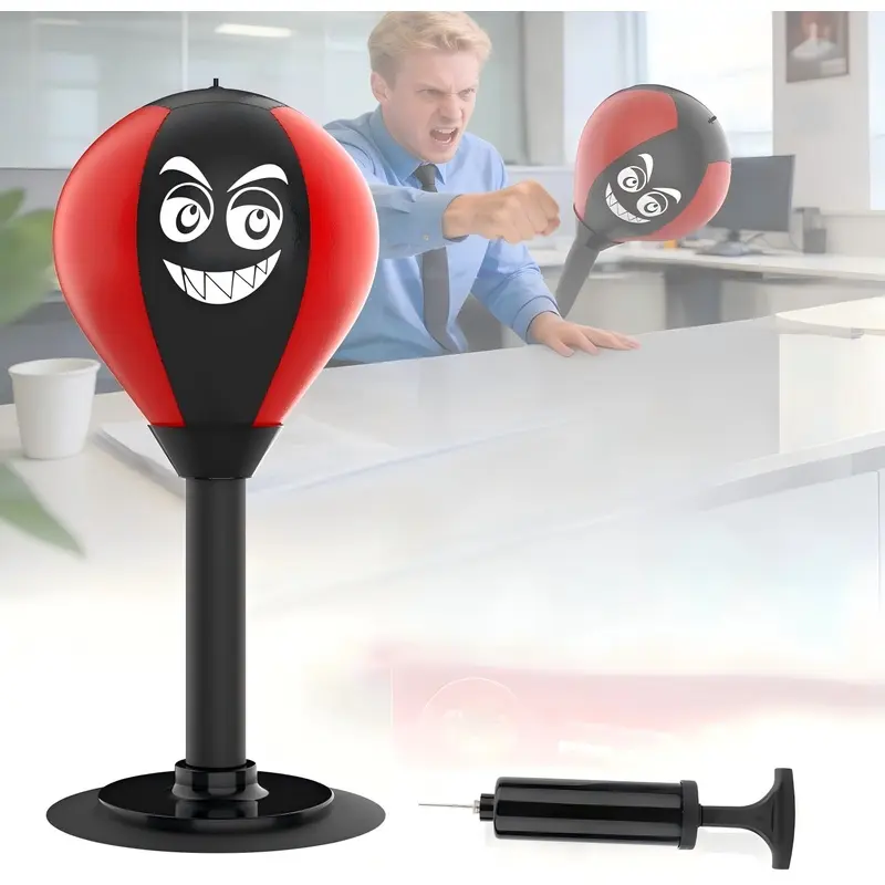 Desktop Punching Bag with Suction Cup - Stress Relief Toy for Office Desk, Heavy Duty Boxing Ball for Adults and Kids, Fun Gift for Coworkers & Friends