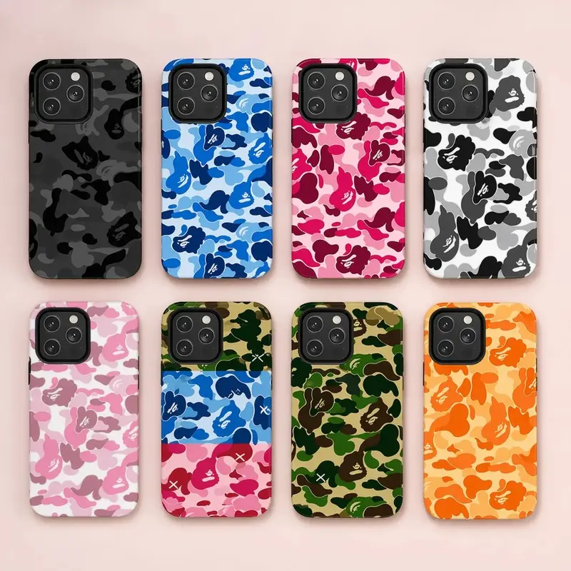 Camo Streetwear Plastic Phone Case for iPhone 17/16/15/14/13/12/11 Pro Max/Plus - Impact-Resistant Custom Casing with Impact Dispersion Tech, Flexible Rubber Liner, Glossy UV-Protected 2-Piece Shell, Accessory-Compatible
