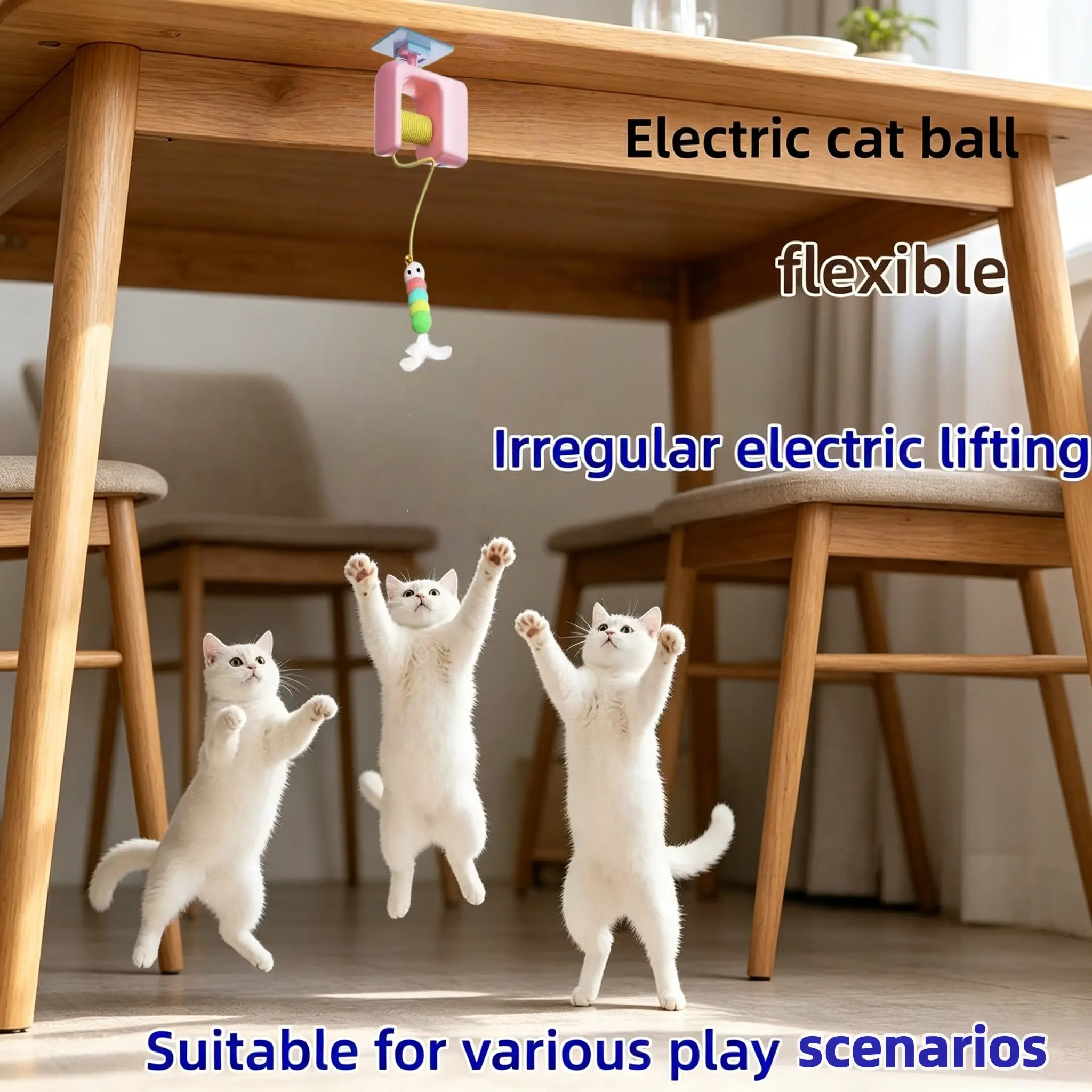 Automatic Indoor Cat Toy, Door Hanging Pet Funner, Self-Entertainment Stress Relief Ball, Electric Interactive Toy for Pets