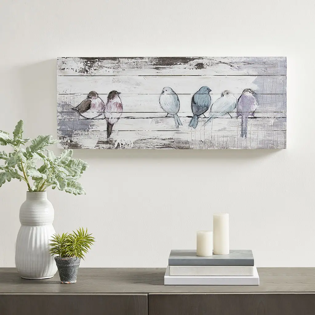 ARCH Hand Painted Wood Plank Panel Wall Decor Art, Rustic Farmhouse Wooden Planks Wall Hanging Panel, Boho Natural Wood Slat Wall Art for Living Room Bedroom Entryway, Home Accent Decorative Wall Panel, Home Furniture and Household Product Search
