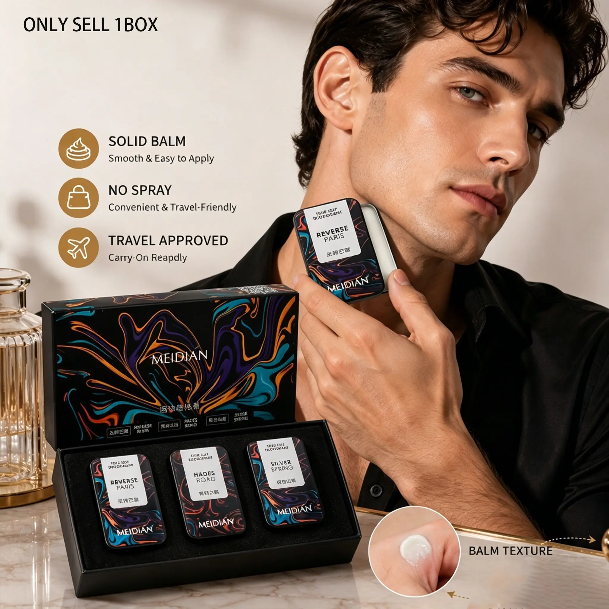 Solid Deodorant Set, Travel Deodorant, Gentle Fragrance for Men & Women, Portable Pocket Size, Suitable for All Occasions, Perfect Gift Choice