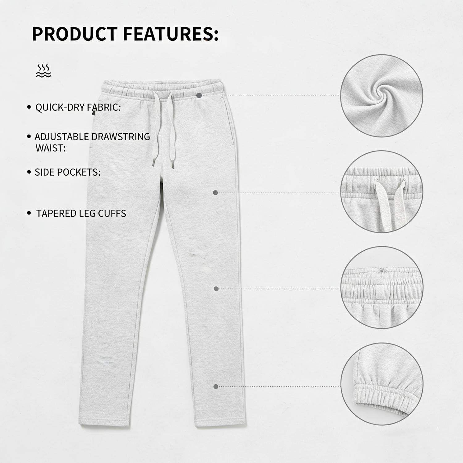 Men's Joggers Sweatpants Lightweight with Pockets Gym Running Workout Lounge Wear