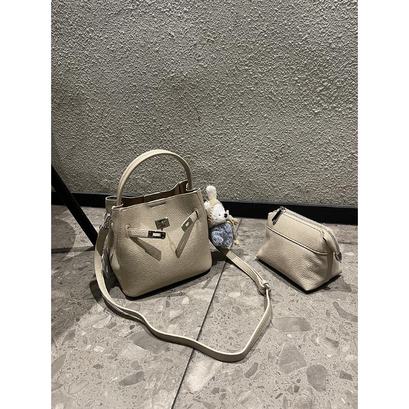 Minimalist Soft Leather Bucket Bag Women's 2026 Kelly Texture Original Design Hand-held Shoulder Crossbody