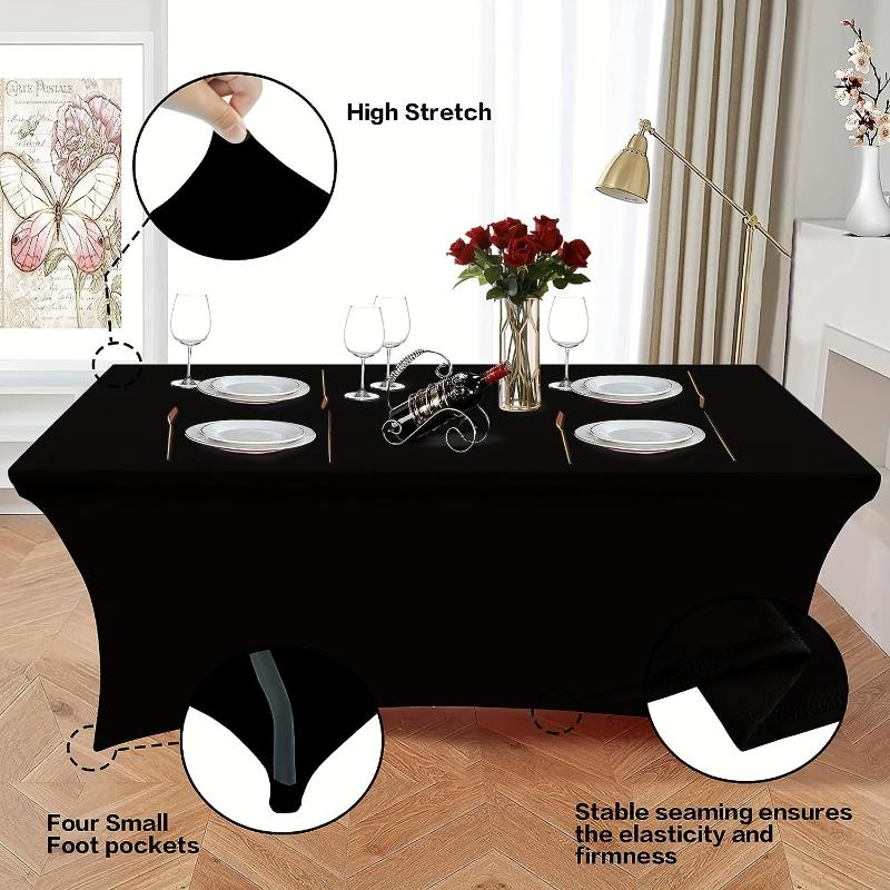 PLL [4ft/6ft/8ft Stretchable Table Covers] Stretchable Spandex Table Covers - 4ft/6ft/8ft, Wrinkle-Free & Easy to Clean for Weddings, Parties, and Events - Available in Multiple Colors