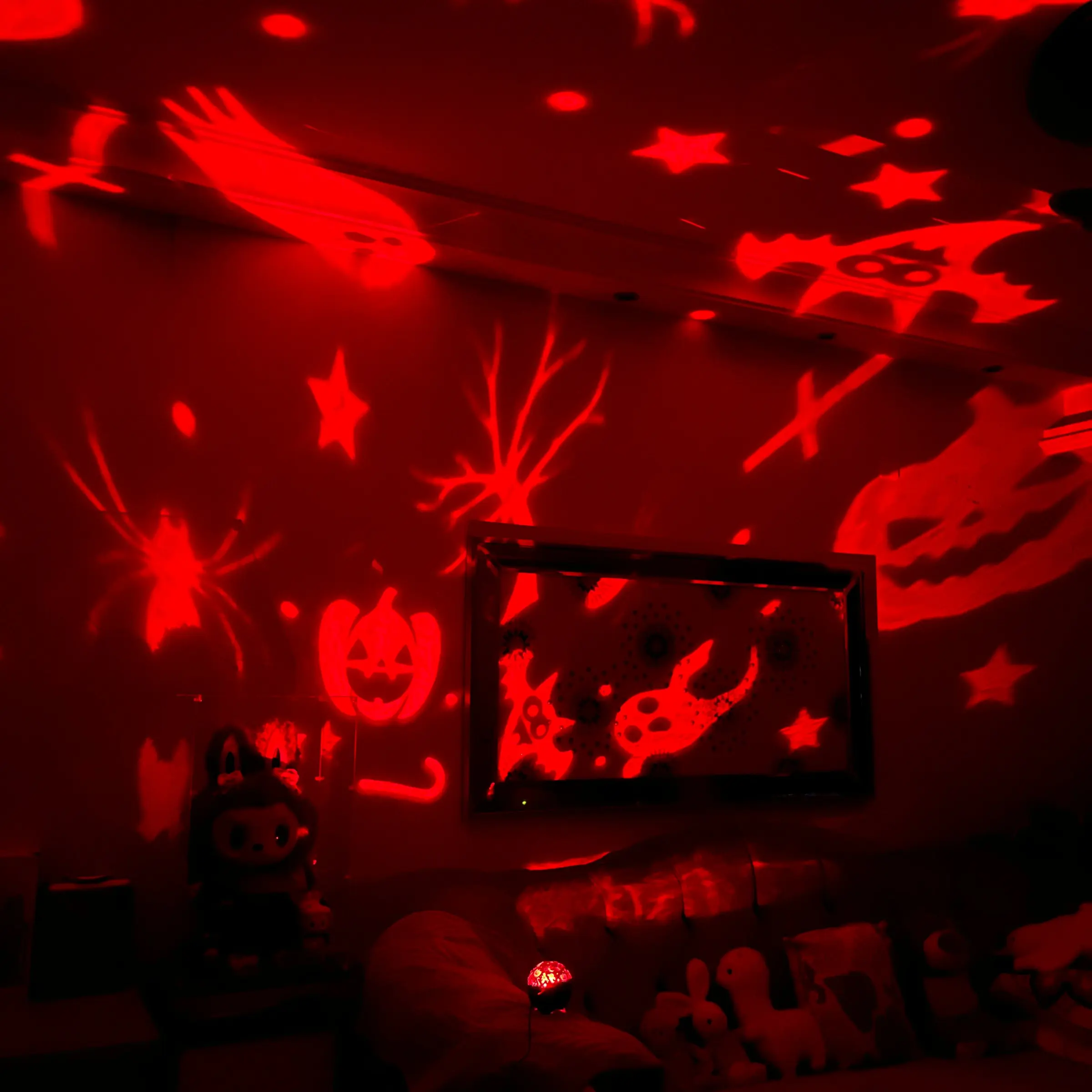 Halloween Projector Light, Pumpkin Skull Ghost Pattern, USB Powered, Party Atmosphere Decorative Lamp, Festival Home Setup