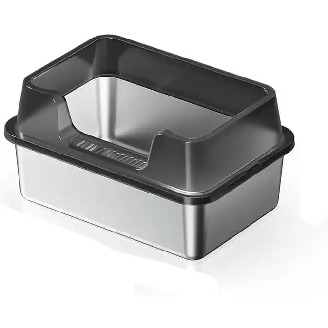 Extra Large Stainless Steel Cat Litter Box – High Sided, Odor Resistant, Non-Stick, Leak-Proof Tray, Non-Slip, Easy Clean for Multiple or Large Cats