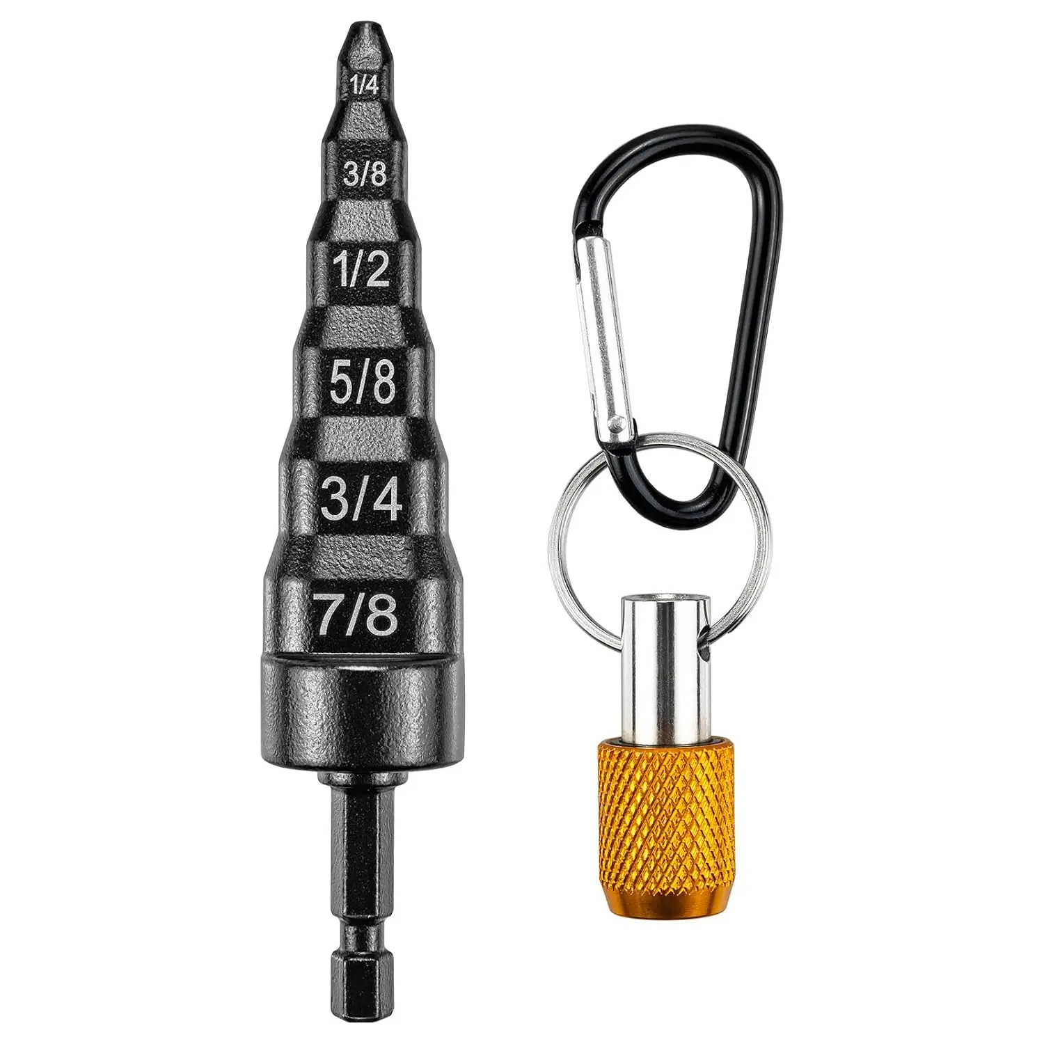 6-in-1 Copper Swaging Tool HVAC, Black Soft Tube Expander, Carbon Steel, Bit Holder, No.5 Carabiner, Swage Tool Set for Electric Drill, Swedge Repair Kit for 1/4 3/8 1/2 5/8 3/4 7/8 Pipe
