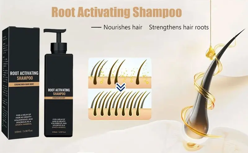 Spartan Root Activator Shampoo - Natural Anti-Hair Loss Thickening Haircare, Unisex Anti-Thinning Volume Repair Formula for Darker, Longer, Nourished Hair