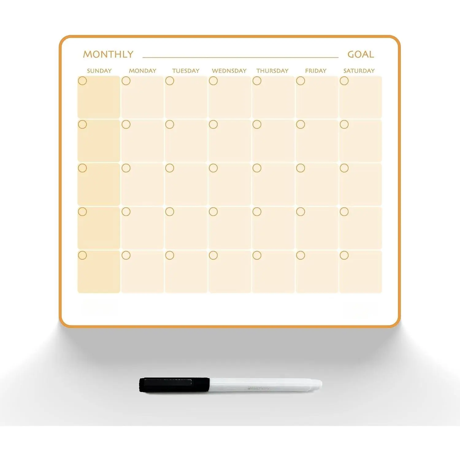 Dry Erase Fridge Whiteboard Calendar - 14x12in Monthly Planner with DIY Layout, Large Grid, for Families, Compatible with Steel Surfaces