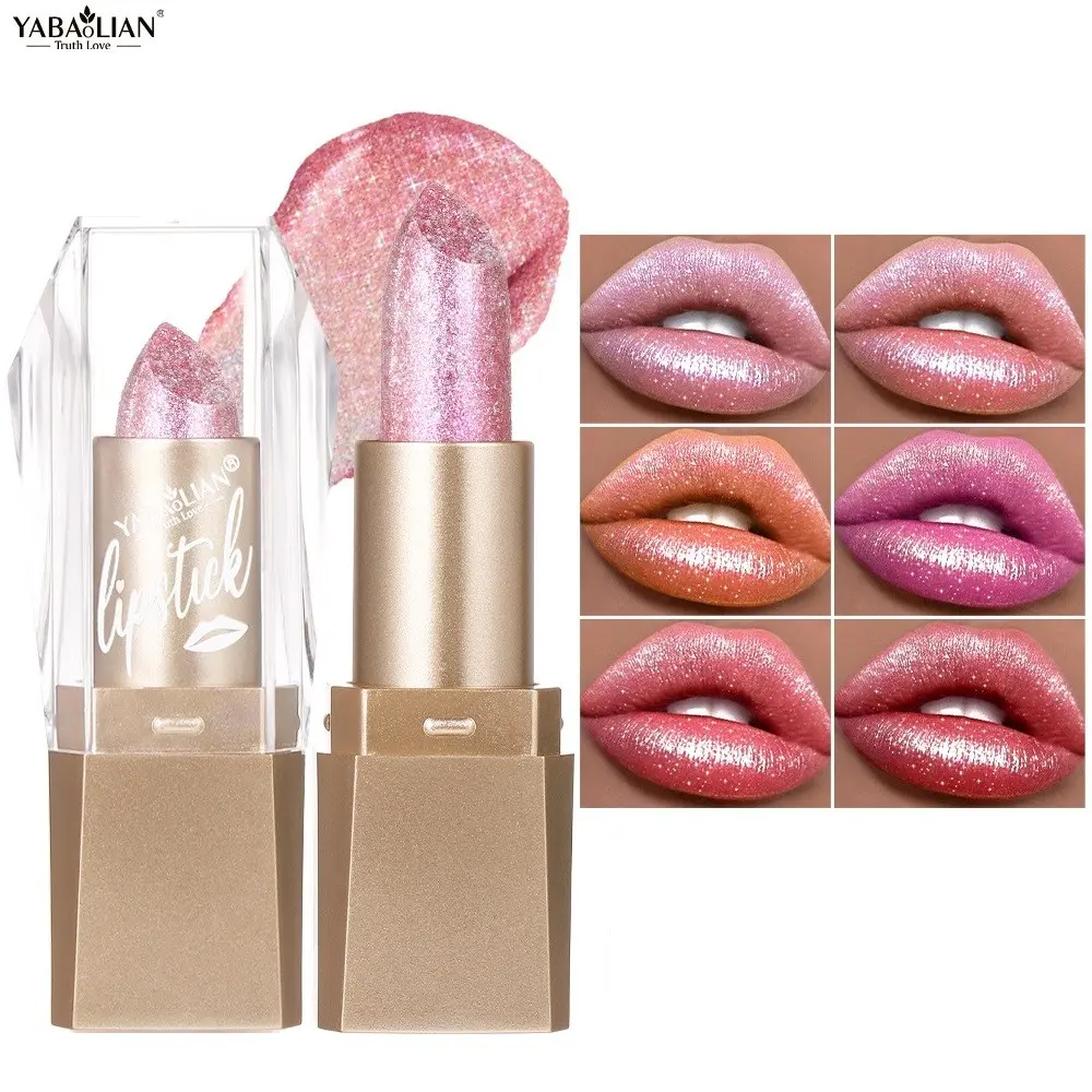 Shimmer Gloss Lip Balm, Long-Lasting Waterproof High Pigment Metallic Finish, Ideal Gift for Women, Available in Single or Six Pack