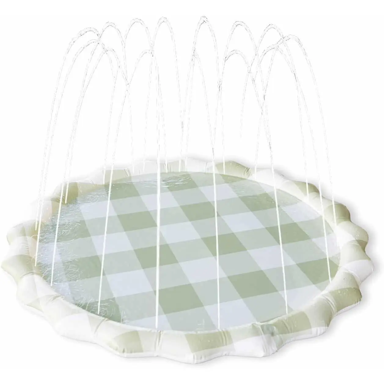 Gingham Splash Pad for Kids - Outdoor Sprinkler for Kids & Toddlers, Water Mat Sprinkler Toy-Splash Pool 67in