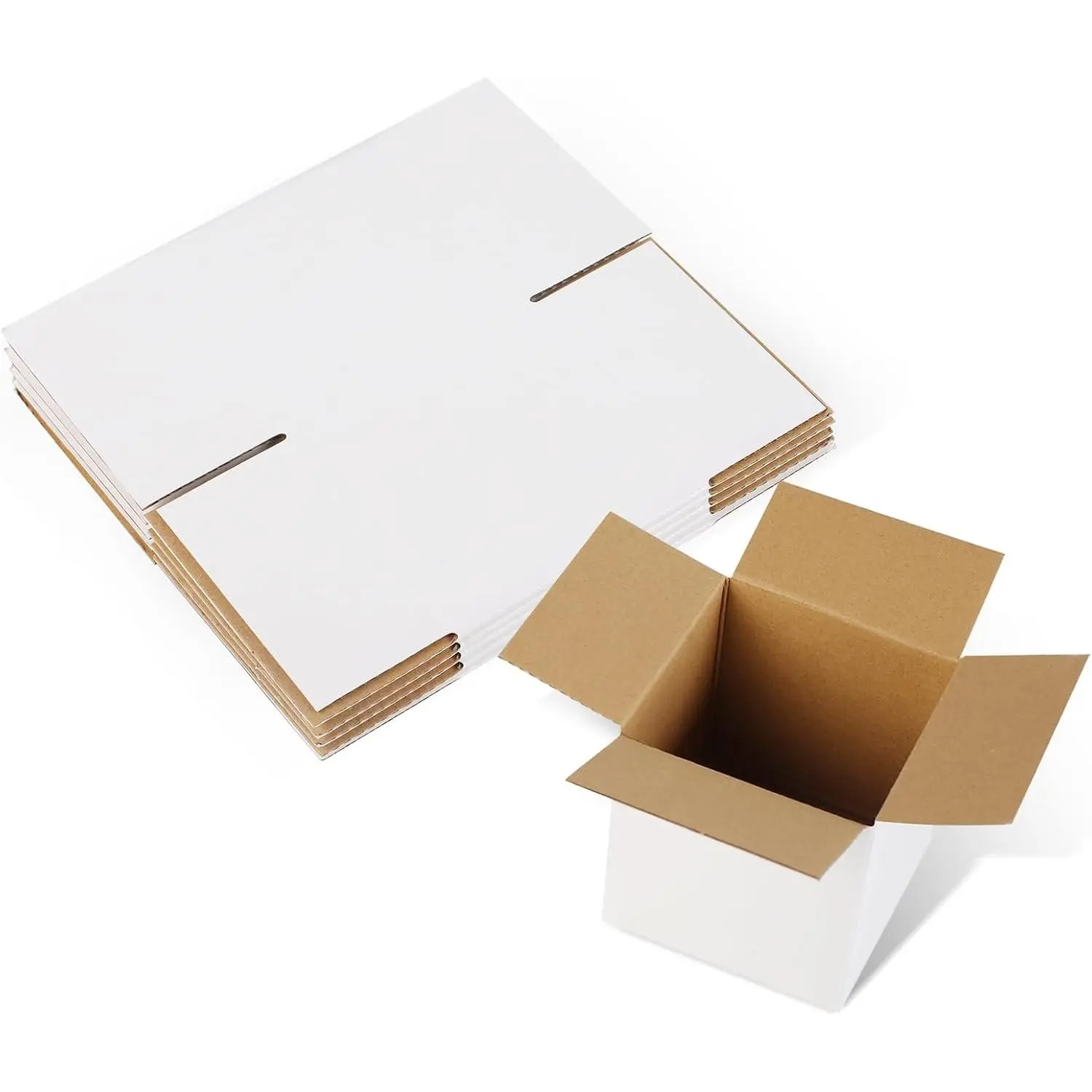 Shipping Boxes,3.5x3.5x3.5 inches 6 count Small Shipping Boxes,White Corrugated Cardboard Boxes for Packing, Mailing, Moving,Gifts & Storage,Heavy-Duty(White )