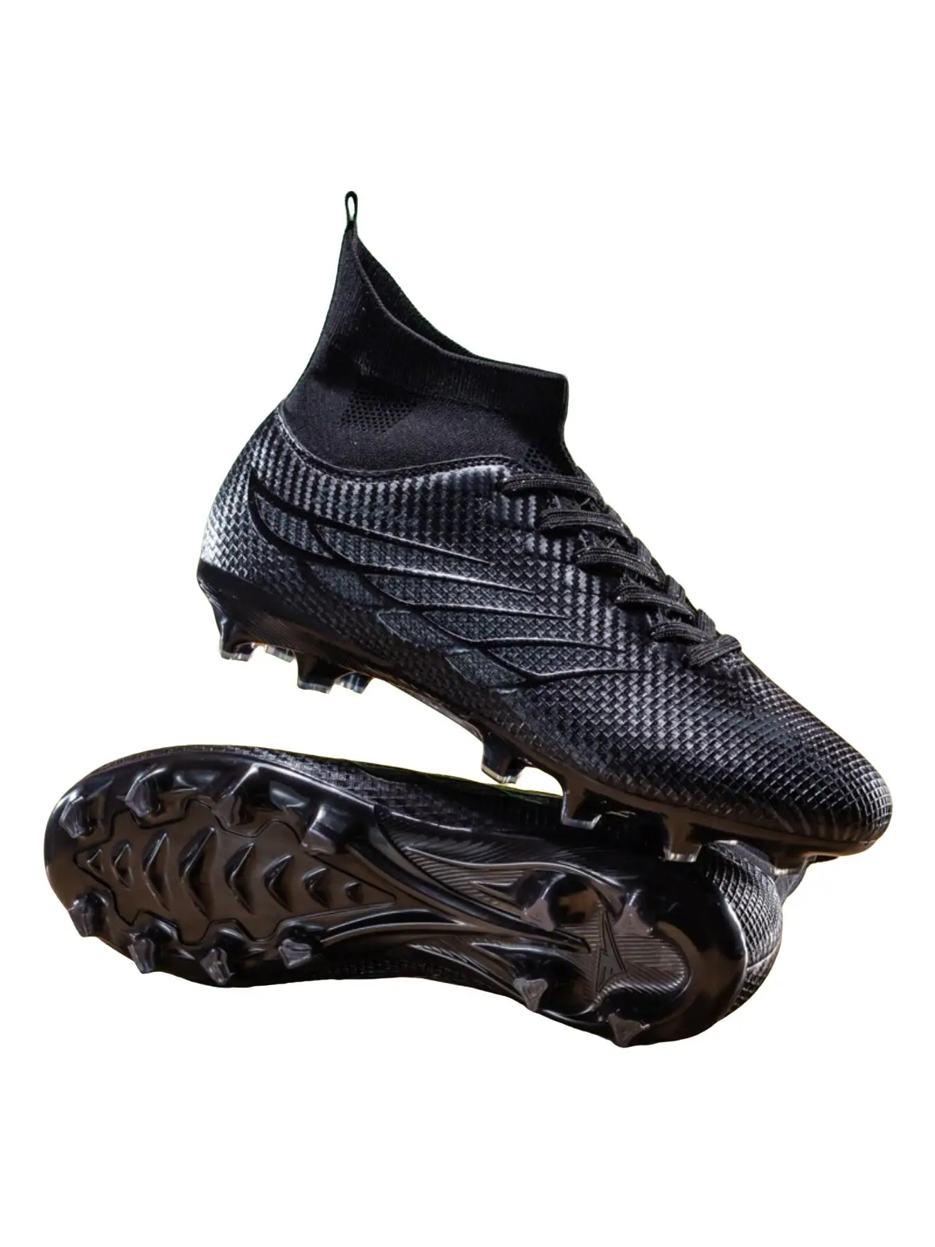 Men's Professional Soccer Cleats, Anti-Slip Ag Studs, Breathable High-Top, Indoor/outdoor, Training, Futsal, Grass, Sizes 45 46