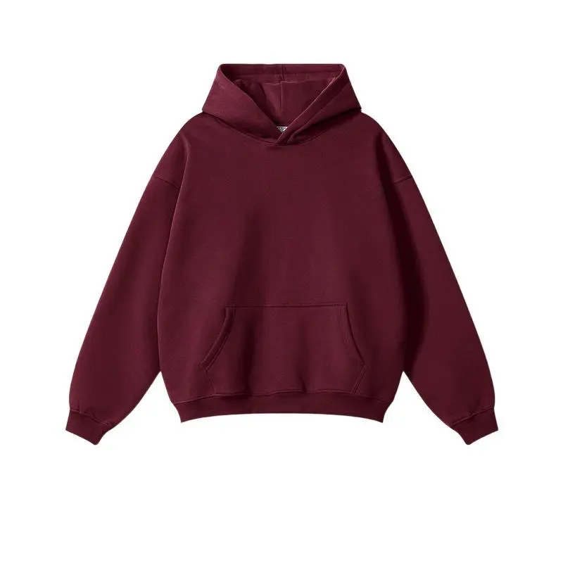 Autumn American-style trendy casual oversized heavyweight fleece-lined hooded sweatshirt for men