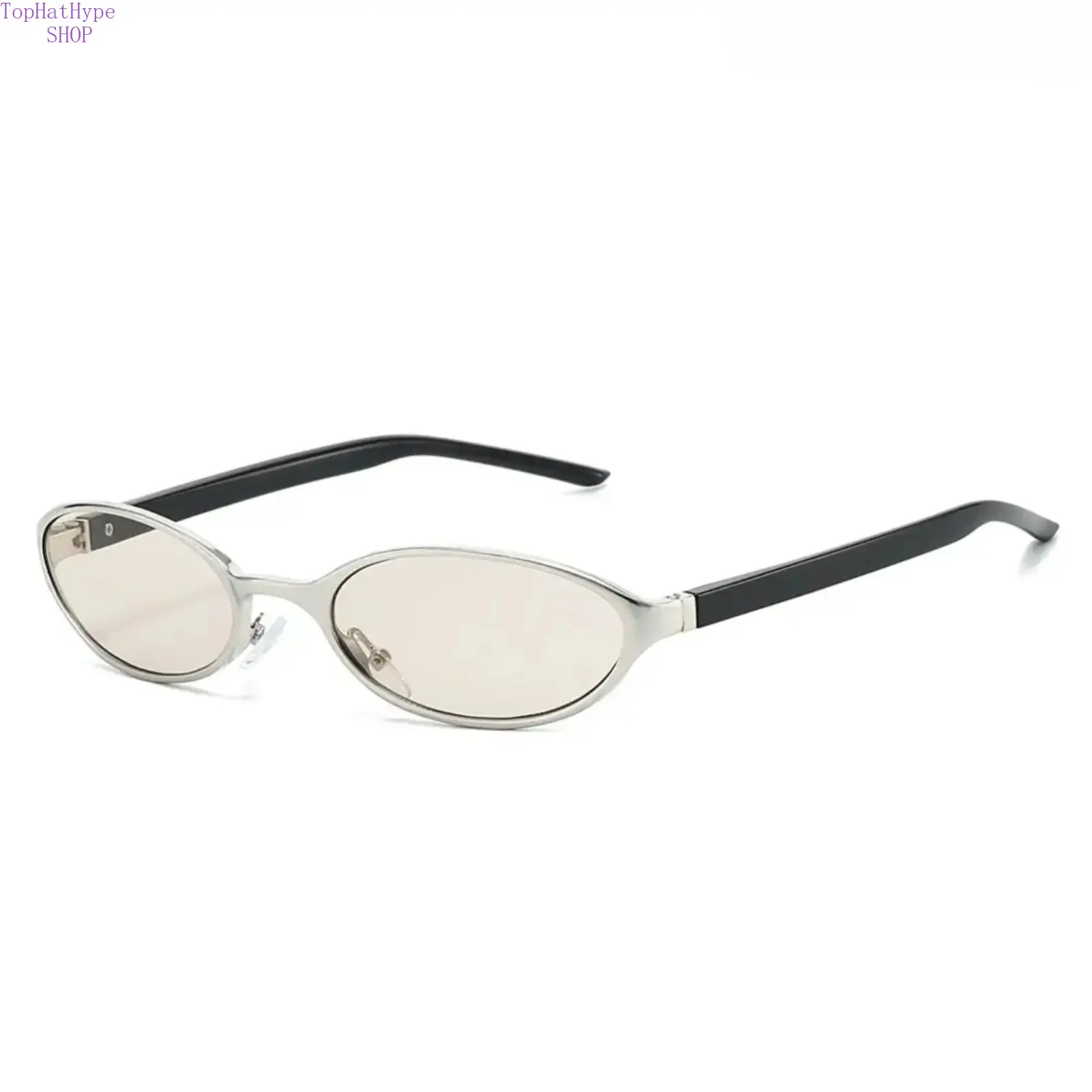 Trendy and Stylish Cat Eye Sunglasses with Protective UV400 Glass, Modern Metal Rimmed Oval Frame Design for Unisex Streetwear, Daily Streetwear, Travel And Outdoor Activities