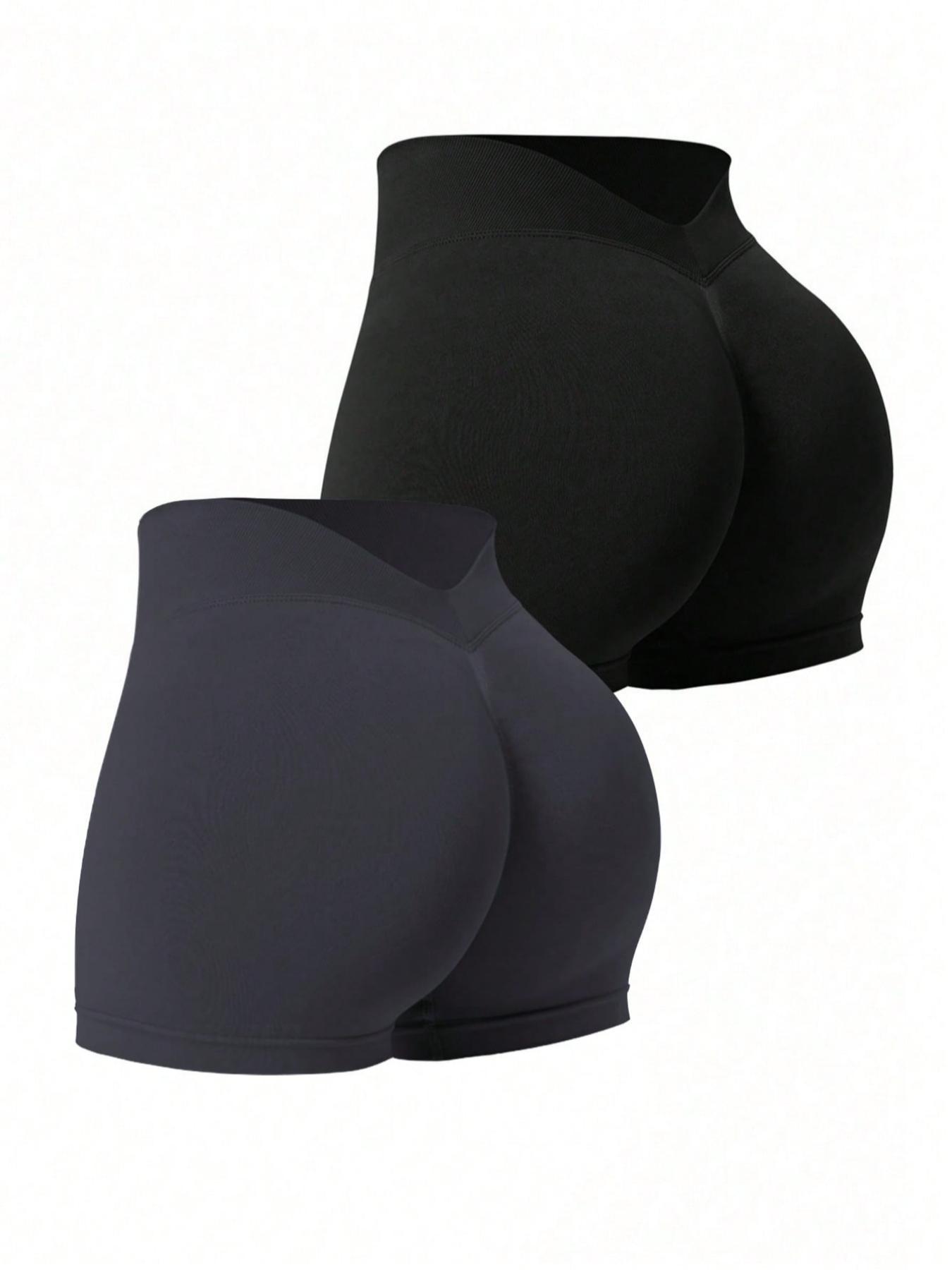 Women's Solid Color Gym Shorts, Running Yoga Shorts, Breathable Comfortable Skinny Shorts for Yoga Gym Workout, Ladies Sportswear for All Seasons