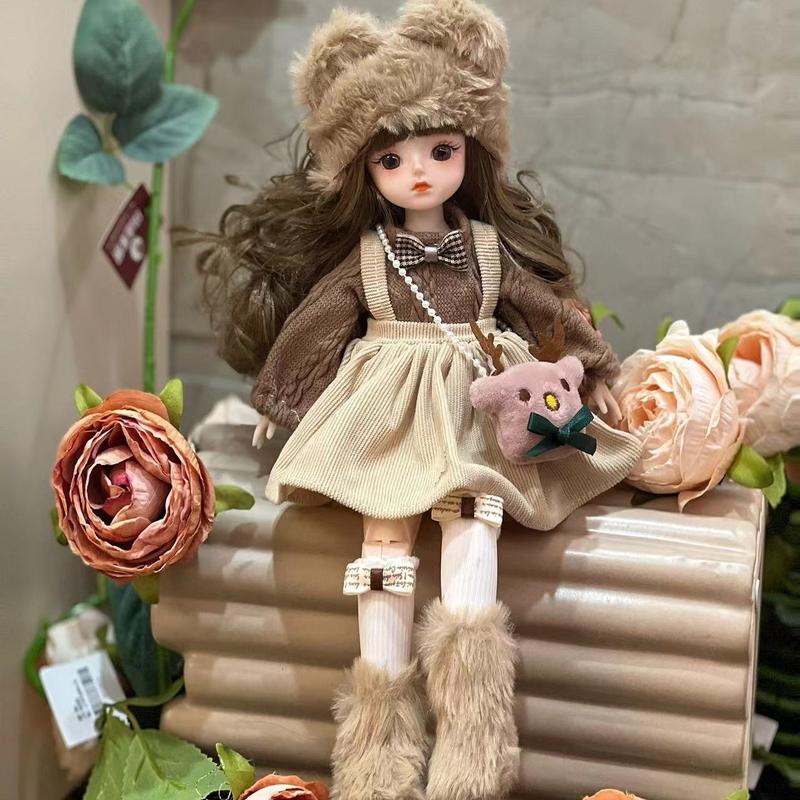 30cm Bjd Doll DIY Toys With Clothes Long Hair High Heel Princess Dress Up Doll Baby Girl  3D Eyes Beautiful Princess Accessories