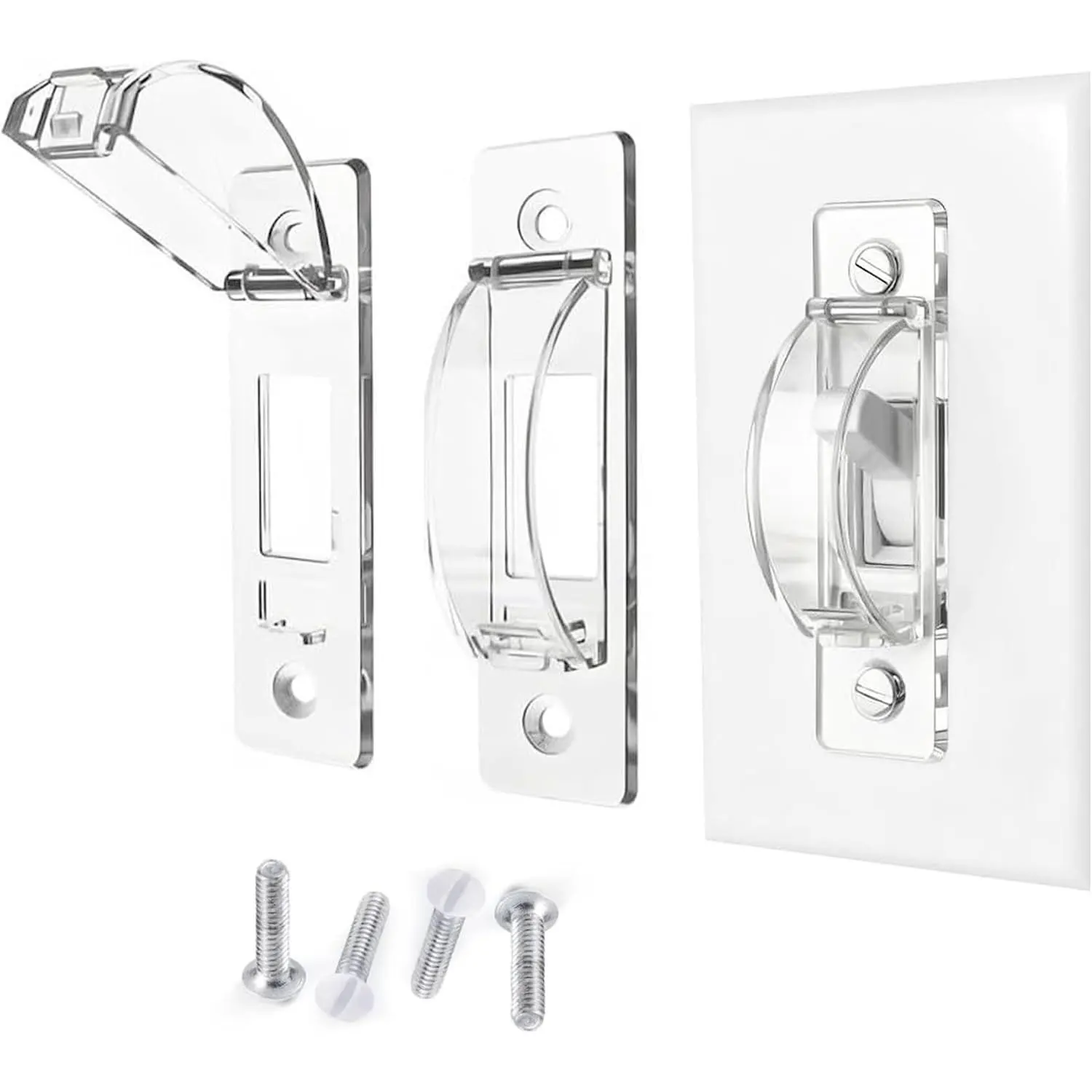 2 Pack Clear Light Switch Guard Lock Cover - Child Proof Light Switch Protector to Prevent Accidental Switching by Children and Adults(Gift)