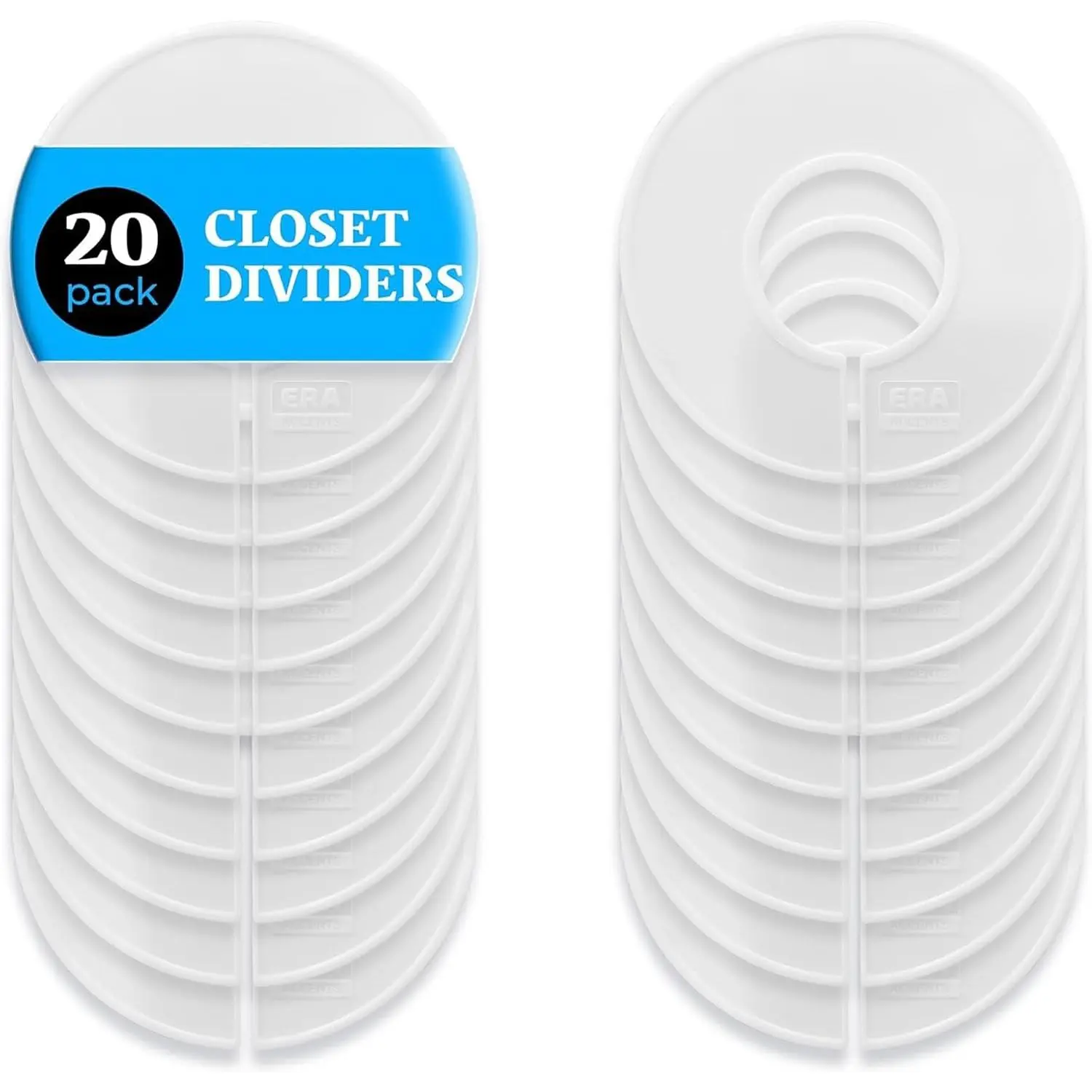 20 White Closet Dividers for  Clothes – Clothing Size Rack Dividers and Closet Organizers