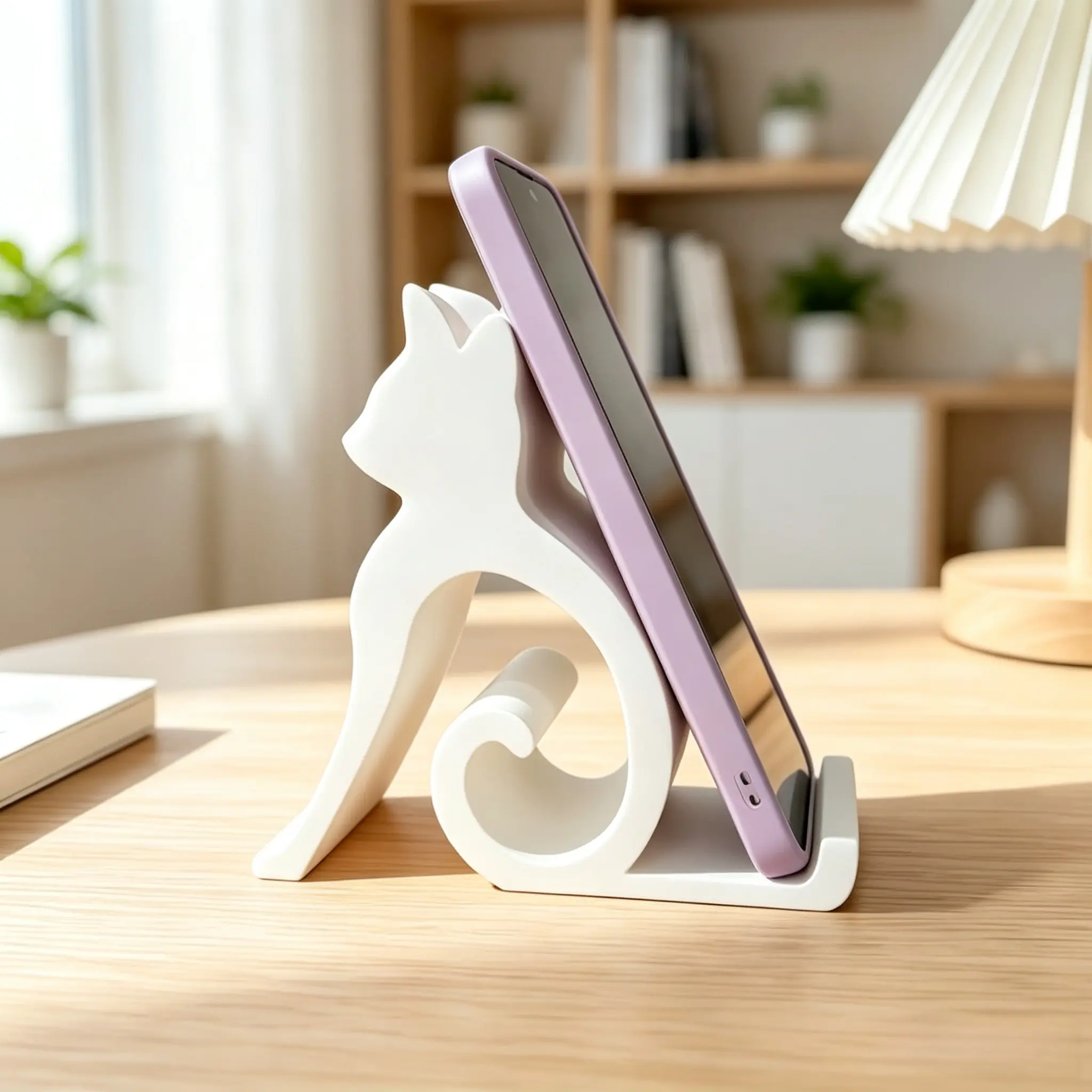 Cute Cell Phone Holder Stand for Desk, Smartphone Holder, Cat-Shaped Phone Stand and Eyeglass Frames Animal Gifts for Cat Lovers