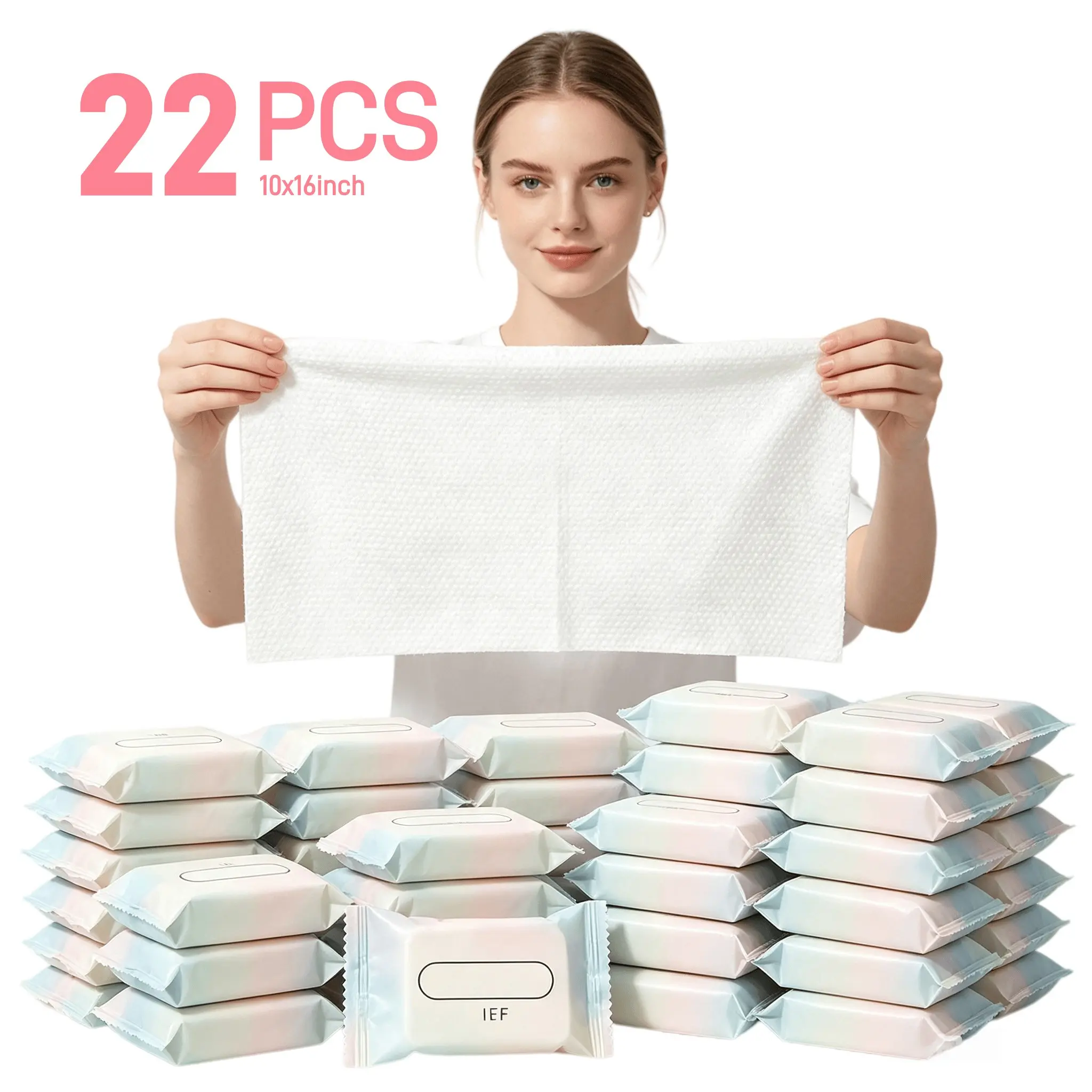 Extra-Large Compressed Towels Tablets, 22/44/66/110 Counts, Disposable Face Towel, Soft Washcloths for Travel, Daily Use & Camping