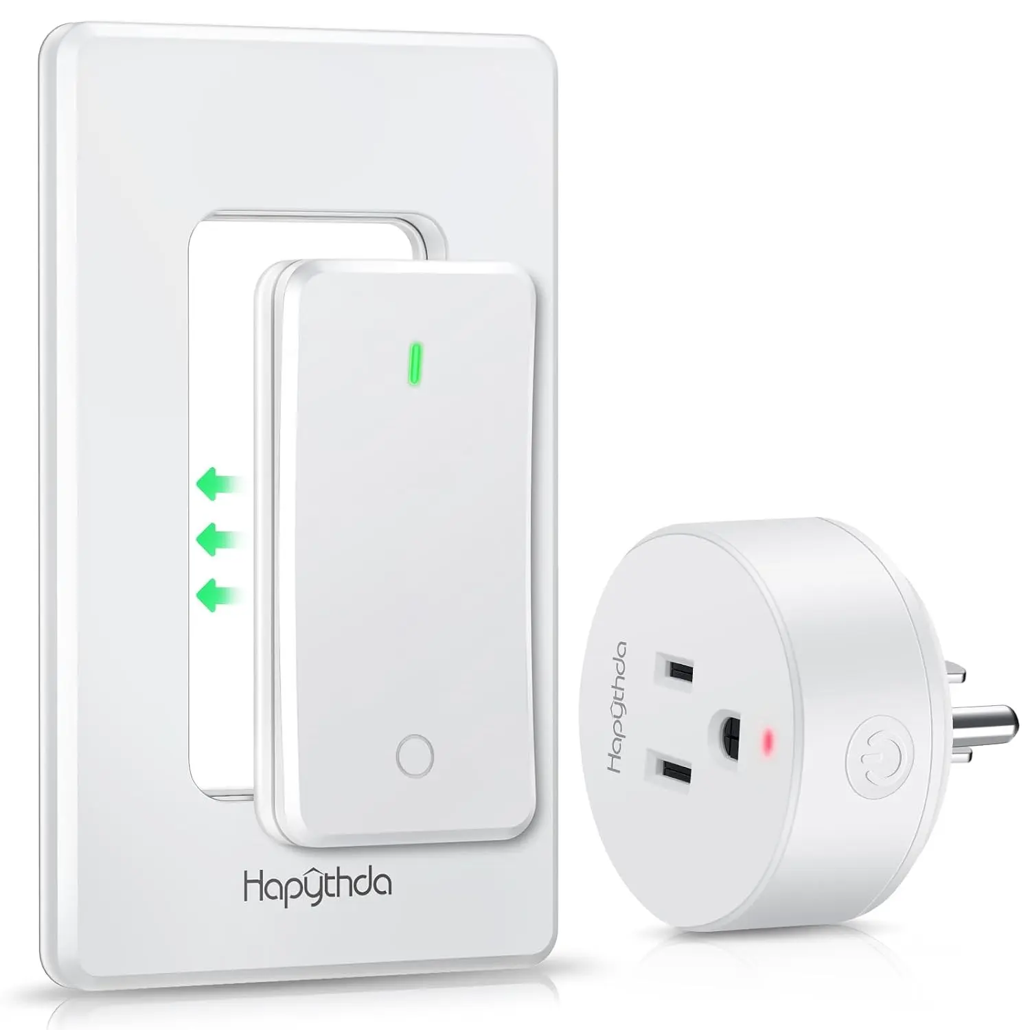 Remote Control Outlet Switch with Removable Buckle Design, Wireless Light Switch No Wiring Needed, 300ft RF Range 15A 1500W, Programmable DIY Pairing for Household Appliances, White