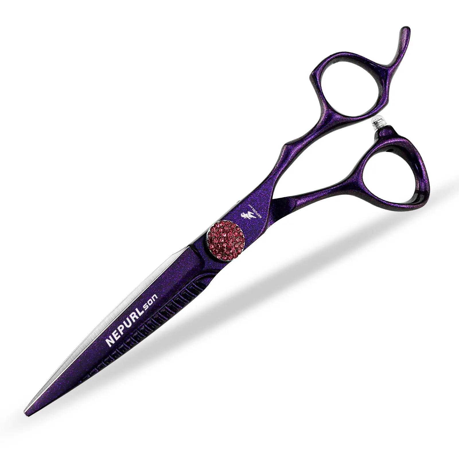 6.0 Inch Full Diamond High-End Haircut Scissors, 440C Stainless Steel, Ergonomic Right-Hand Design, Unisex Home Use