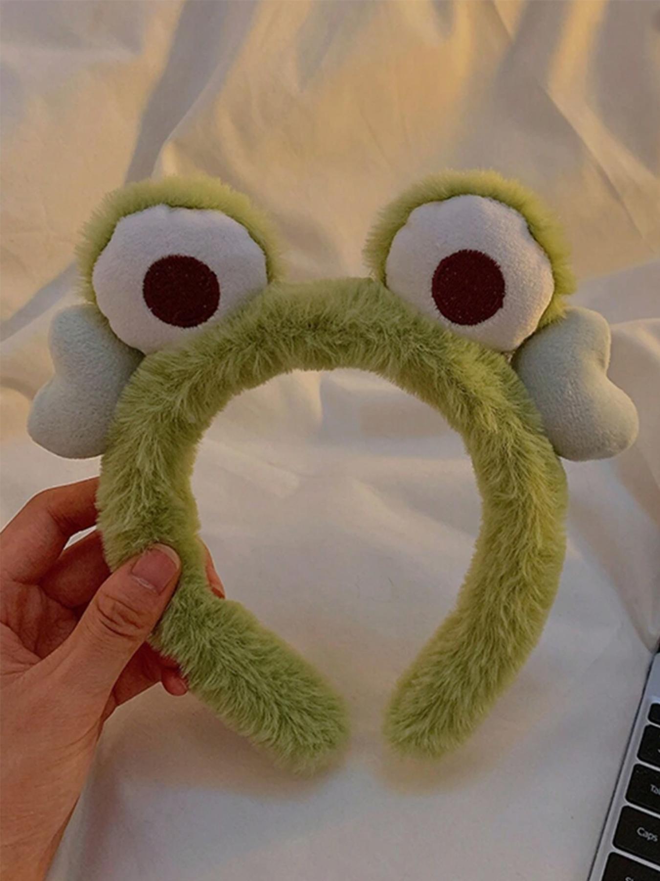Cute Frog Design Plush Hair Hoop, 2024 New Style Fashionable Hair Accessories for Women & Girls, Lovely Hairwear for Daily Used Hairstyles Ideas, Puffy Zigzag Headband