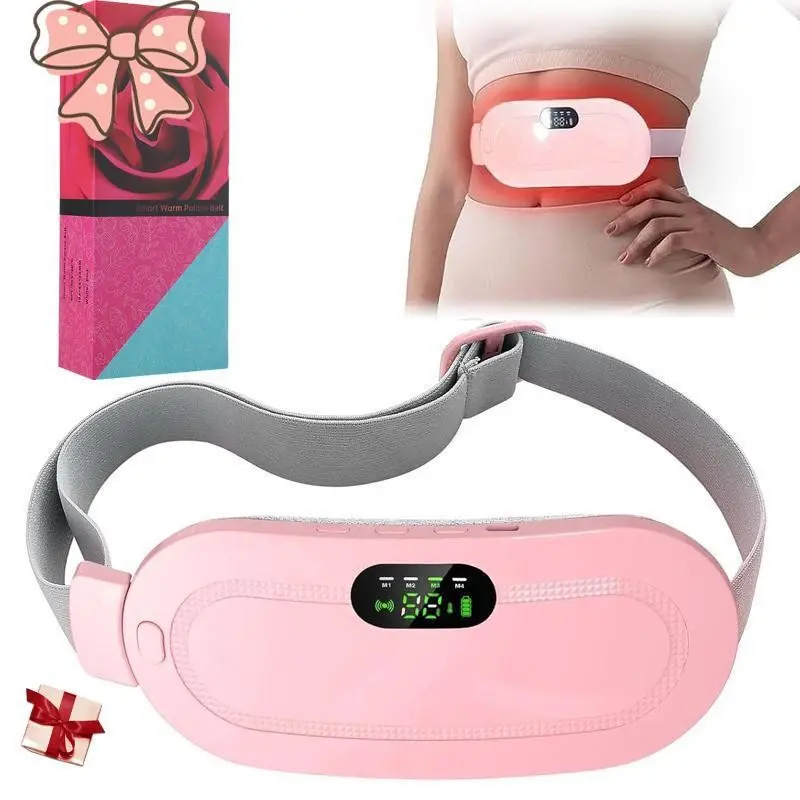 Menstrual Heating Pad Belt, Cordless Electric Adjustable Waist Belt, Warming Abdominal Massager with Vibration