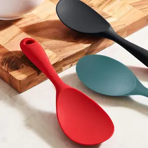1pc Non-Stick Heat-Resistant Silicone for rice Spoon - One-Piece Design with Ergonomic Handle, Durable & Easy-Clean Kitchen Utensil for Rice, Salad, Mashed Potatoes