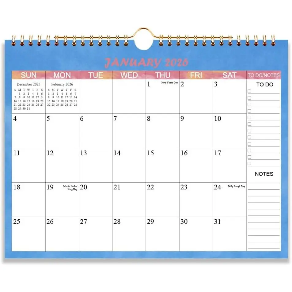 Calendar 2026 - Wall Calendar Runs from Jan 2026 to Dec 2026-12 Monthly Calendar with Thick Paper for Planning and Organizing for  or Office, Calender Planner, 8.5 x 11 In 2026 Calendars