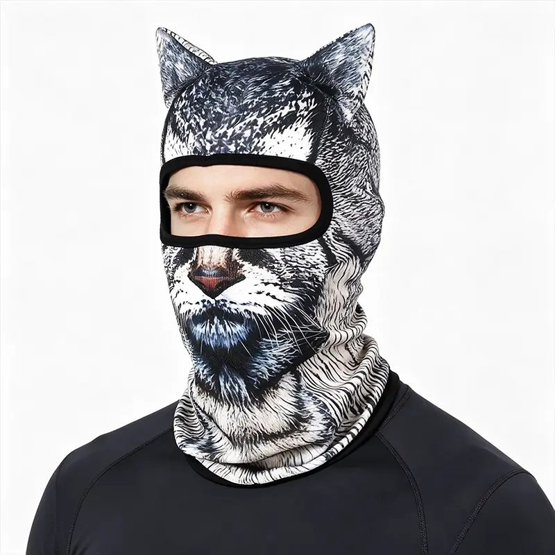 3D Cat Ear Balaclava Face Mask - Breathable Face Cover for Outdoor Use, Complementary Home Supplies Accessory