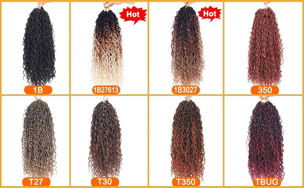 THE WELL KEPT ZRQ 8 Packs Boho Faux Locs Crochet Hair 24 Inch Ombre Goddess Locs Croceht Braids, Pre Looped Boho Goddess Loc,Curly Bohemian Locs With Curly Ends Hair Extension T27#