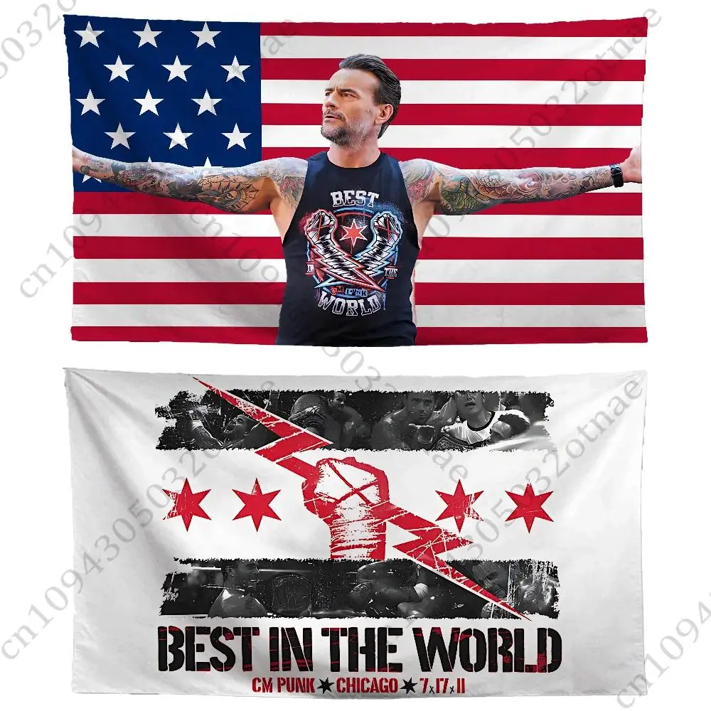 WWE CM Punk Flag Tapestry Funny Banner For College Dorm Room Bedroom Outdoor Living Room Wall Art Decor Party