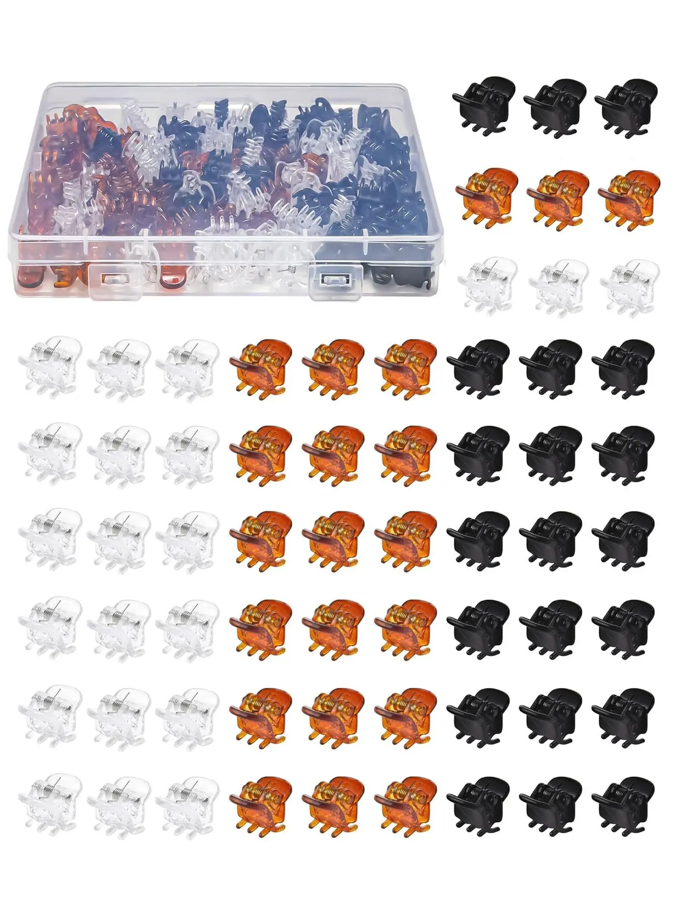 120pcs Mini Claw Hair Clips, 0.59 Inch No-Slip Plastic Clips for Fine Thin Hair, Anti Slip Clips, Micro Hair Clips for Women Girls, Clear