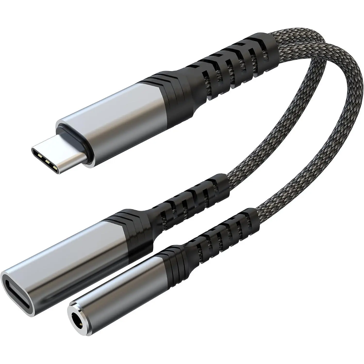 AWINLI USB C to 3.5mm Headphone and Charger Adapter,2-in-1 Type C to Aux Jack  and PD   Adapter,Suitable for  17 16 15 Pro Max,Galaxy S24 S23 S22,Pixel,iPad Pro