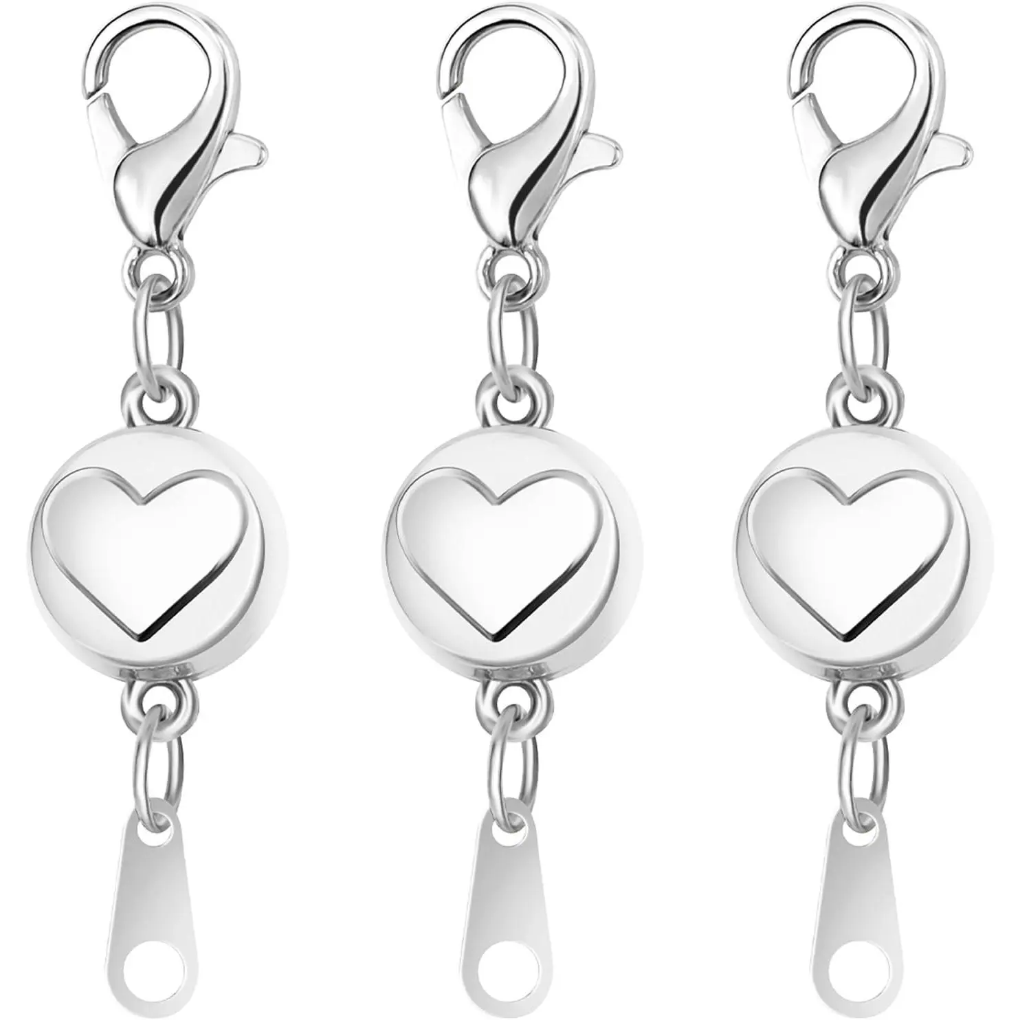 Sterling   Clasps, S925  Connectors,  Necklace Clasps and Closures, and   Clasp Converter for  Making Supplies (3silver)