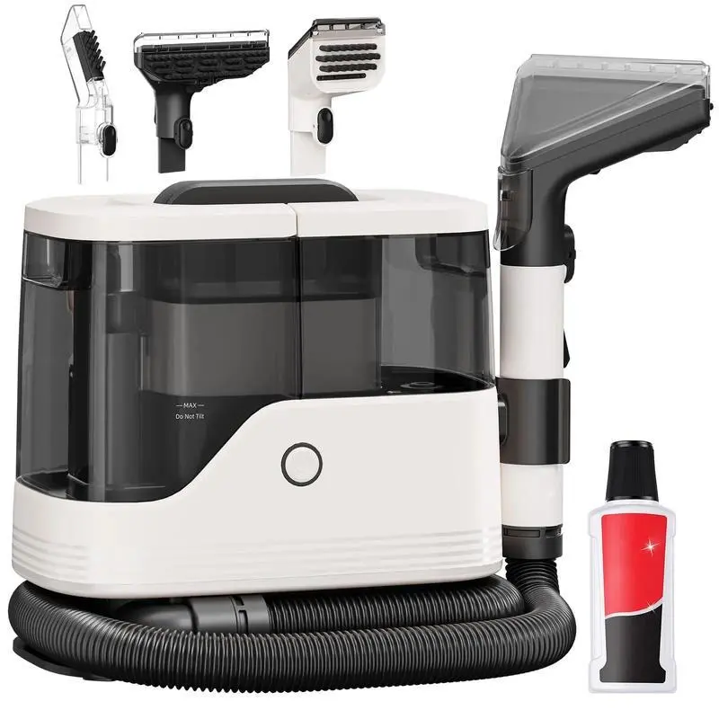 Portable Carpet Washer & Upholstery Spot Cleaner with 13,000Pa Suction, 3 Replaceable Brush Heads, Dual Water Tanks for Pet Stains, Couch, Car Seats
