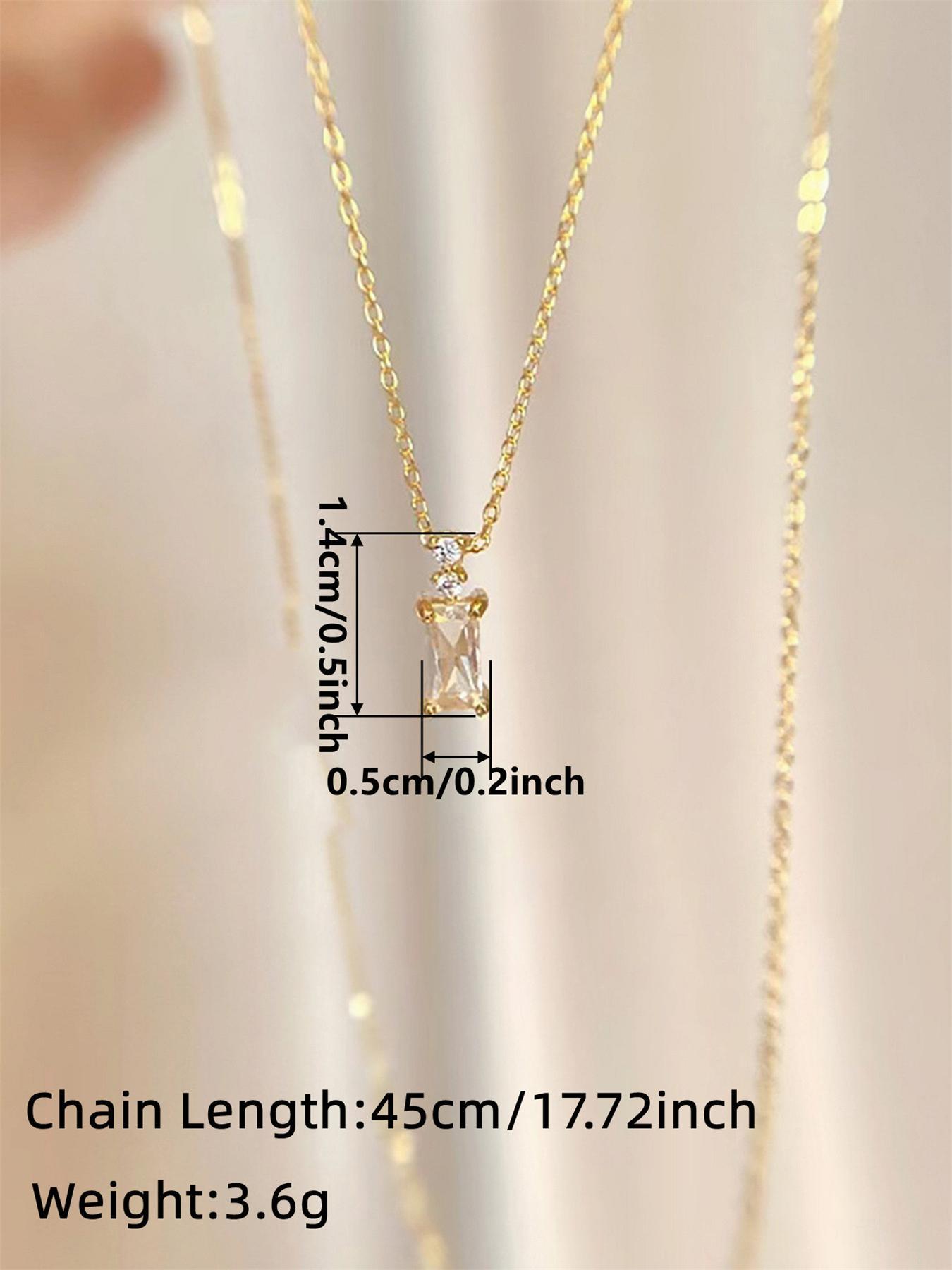 Women's Elegant Rhinestone Decorated Pendant Necklace, Exquisite Trendy Pendant Necklace, Chic Fashion Necklace As Gift for Girlfriend, Dainty Necklace, Letter Necklace, Trendy Jewelry