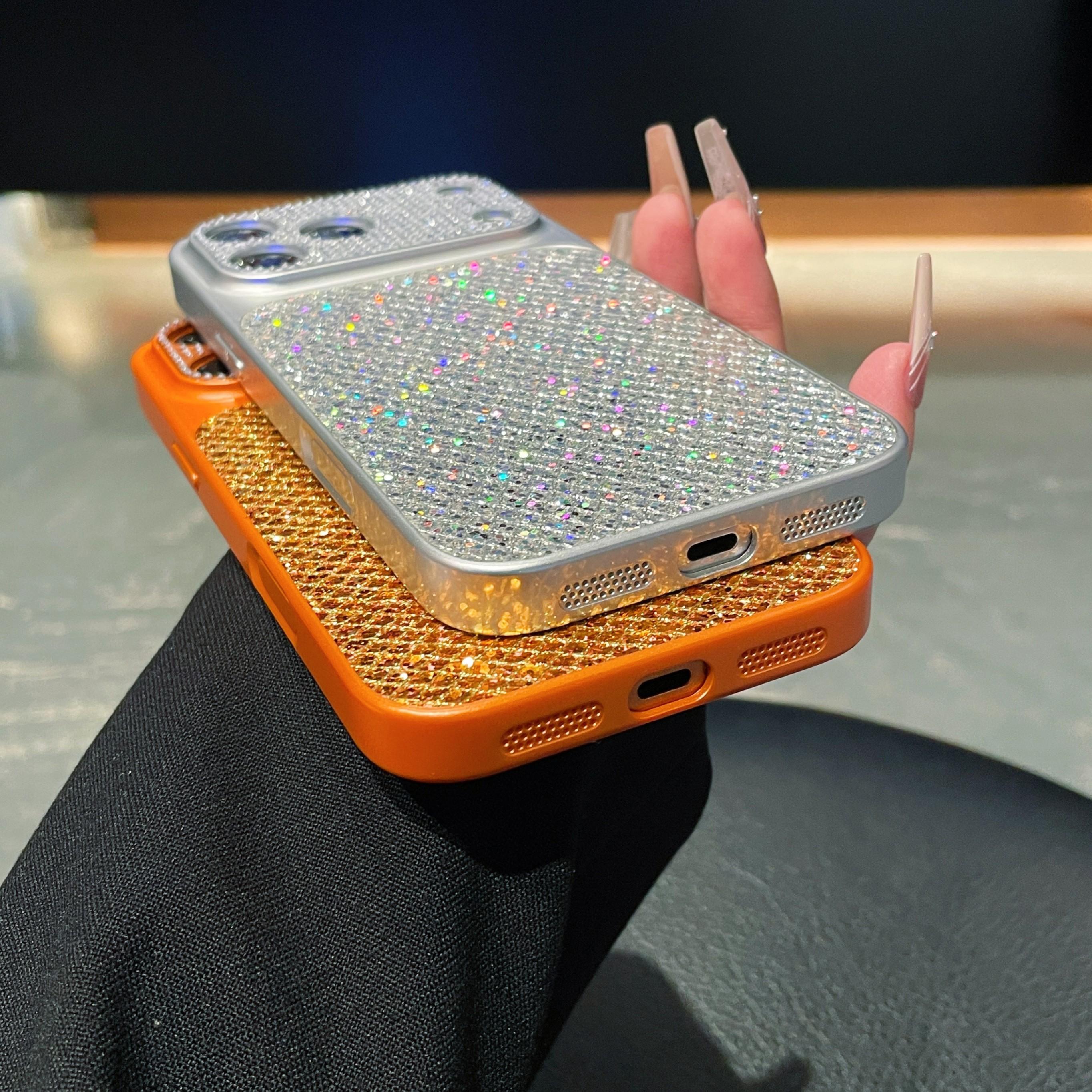Ins High Value Diamond Light Luxury Rhombus Sequin Phone Case For iPhone 14 15 16 17 Pro Max Phone Case New Advanced Fashion Trendy For Couples Men Women Shockproof Protective Cover