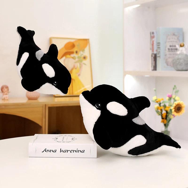 Lifelike Killer Whale Plush Toys Stuffed Orcinus Orca Fish Doll Cute Shark Cartoon Soft Sleep Pillow Kids Girls Baby Gift