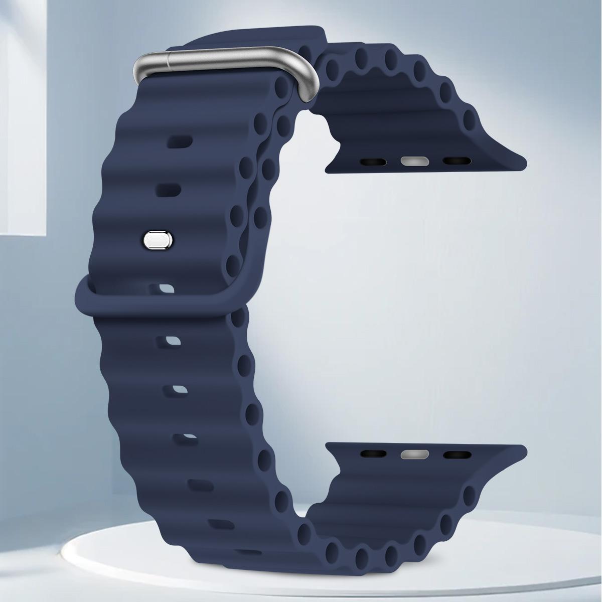 Ocean Band Compatible with Apple Watch Ultra Bands 49mm 46mm 45mm 44mm 42mm Adjustable Silicone Sport Strap for Iwatch Series 1-11 Se Smartwatch Strap Smart Watch Straps