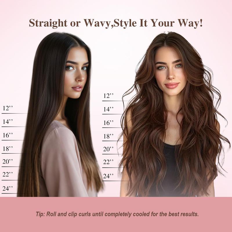 [Qbeauty 2026 New Upgrade Mixed Hair Collection ] 22/24 Inch 6PCS Invisible Clip-in Body Wave Hair Extensions Tangle-Free Long Lifespan Thick Natural Look for Women