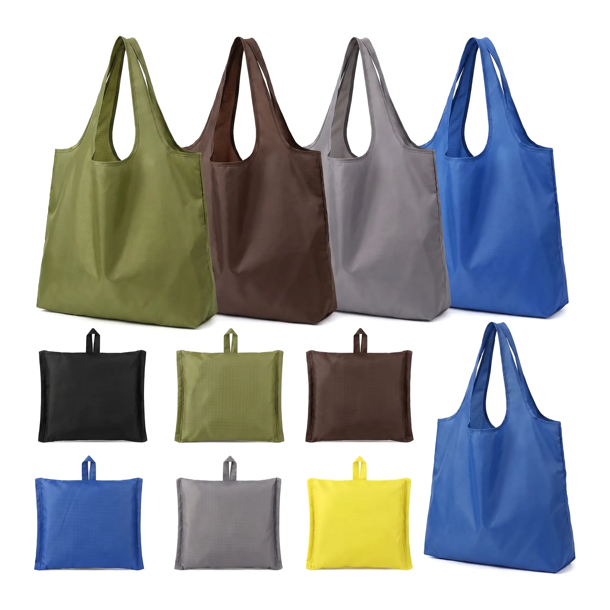 Foldable shopping bag that can hold 15 lbs, supermarket grocery tote bag, eco-friendly Oxford fabric tote bag, minimalist solid color for home use