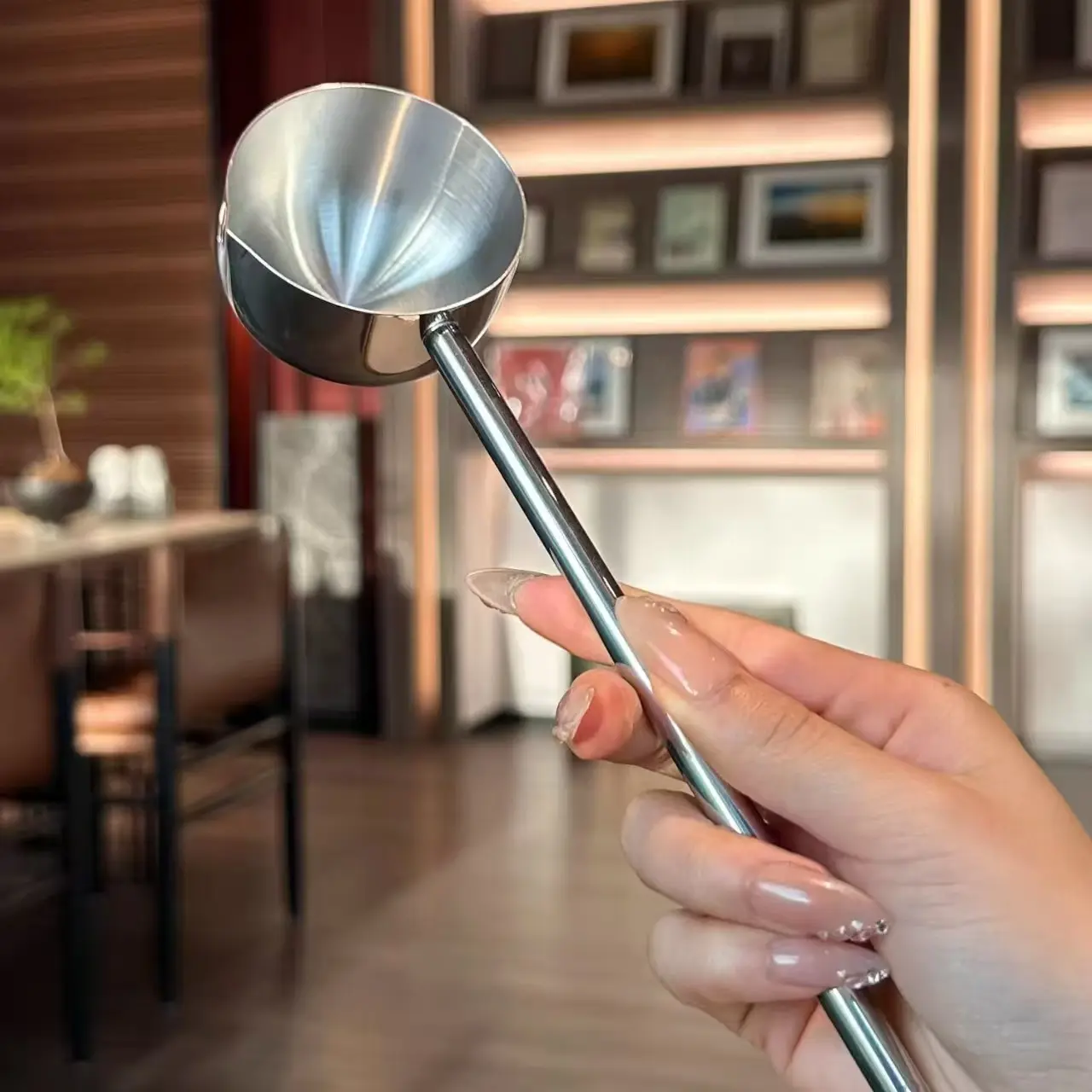 Stainless Steel Splash-Proof Oil Spoon, Long Handle Design, Ideal for High-Temperature Oil, Small Pots, Home Use, Boiling Oil, Small Oil Trays, Soup Spoon