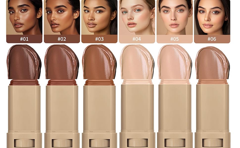 Skynii Beauty Balm Serum Boosted Skin Tint, Foundation Stick, Tinted Moisturizer for Face, Full Coverage Foundation, Concealer Stick for Foundation Makeup, Contour Sticks for Face Makeup, Dewy Finish (#03)