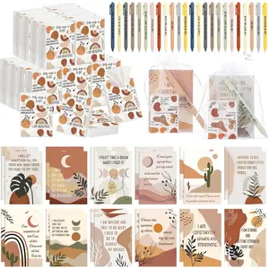 24 Sets Mother's Day Positive Affirmation Gifts Bulk, Boho Self Care Package-pocket Tissues, Notepads, Ballpoint Pens & Organza Bags, Encouragement Gifts for Mom, Employees, Teachers, Coworker