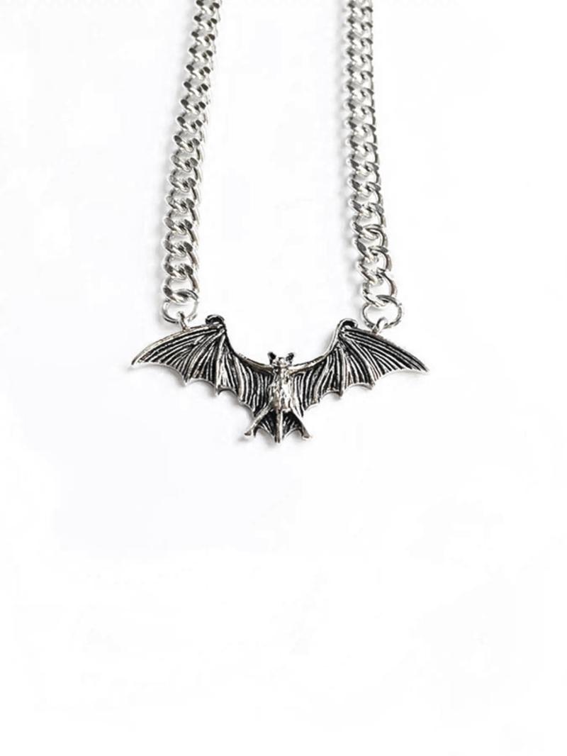 Vintage Bat Design Pendant Necklace, Gothic Style Creative Bat Pendant Necklace, Fashion Accessories for Men & Women, Perfect for Birthday Gift