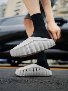 Men's EVA Thick-Sole Non-Slip Slip-On Slippers, Footwear, Dual-Use for Outdoor and Beach