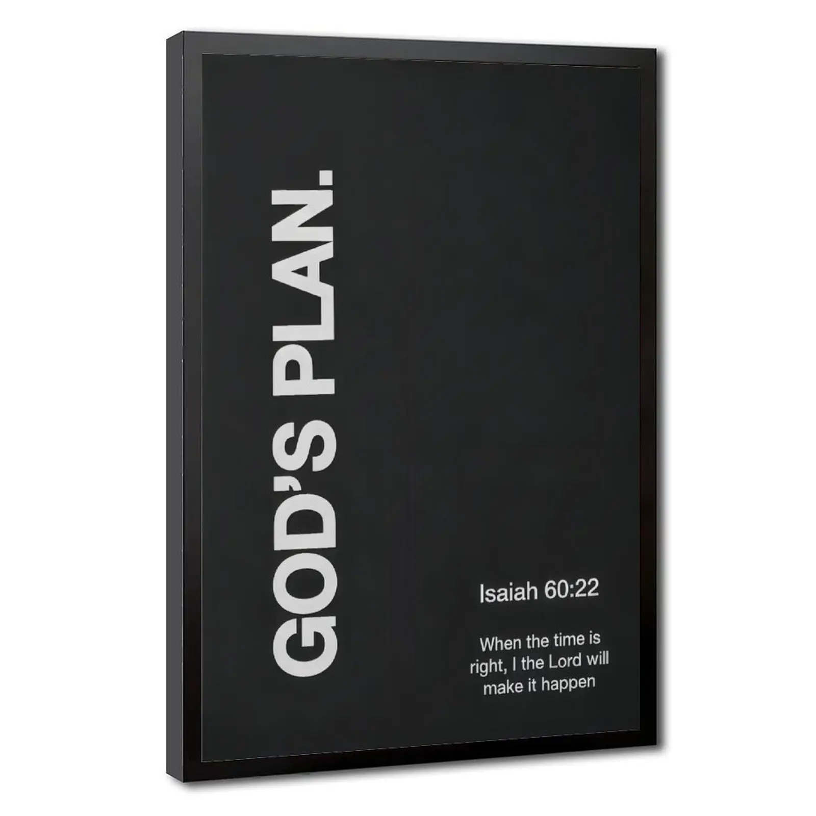 God's Plan Isaiah 60:22 Scripture Canvas Wall Art - Black and White Christian Bible Verse Graphic Prints, Framed/Unframed Minimalist Home Decor, Multi-Size Unframed Painting, Religious Gift for Believers, for Living Room